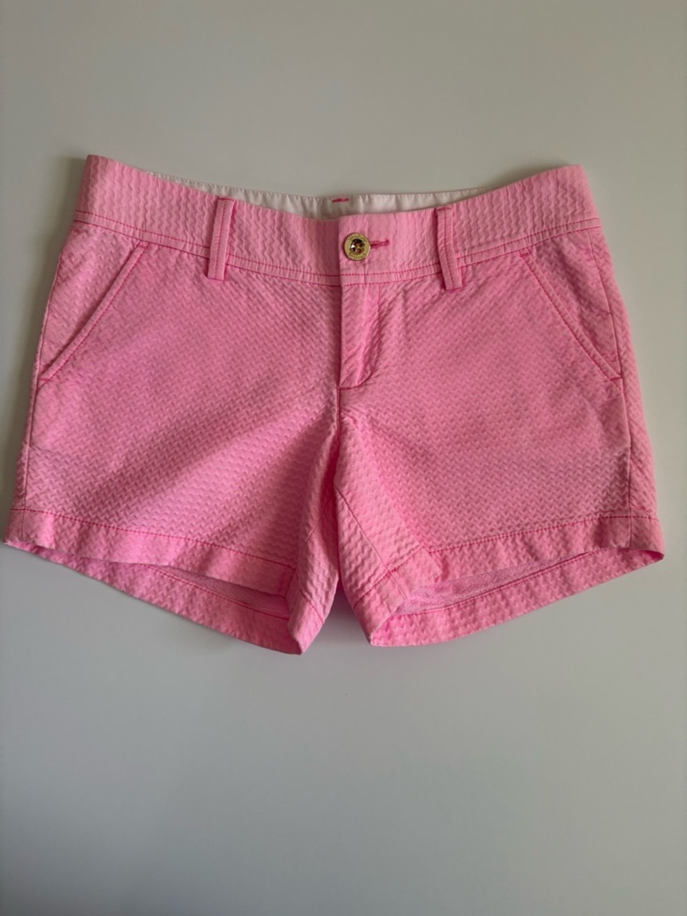 Lilly Pulitzer Callahan Pink Textured Seersucker Shorts Size 2
